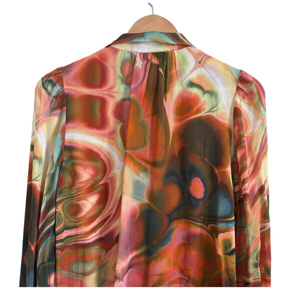 MARIE OLIVER Wynter Blouse In Malachite In Gold Size XS - Picture 9 of 12